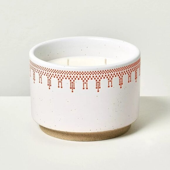 Hearth & Hand Other - Hearth & Hand Magnolia 2-Wick Patterned Ceramic Sunkissed Ginger Jar Candle 2024